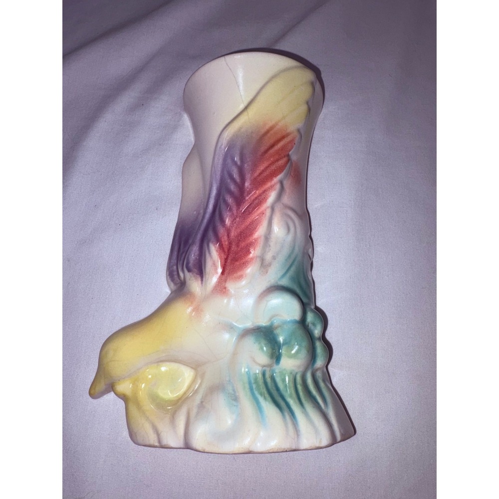 Mortonā Pottery wall pocket Airbrushed Pastel Floral Decorative PotteryVintage - Picture 8 of 9